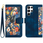 Custodia per telefono in pelle con motivo floreale e cordino, For Samsung Galaxy S24 5G, For Samsung Galaxy S23 FE 5G, For Samsung Galaxy S23 Ultra 5G, For Samsung Galaxy S23+ 5G