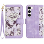Custodia per telefono in pelle con motivo floreale e cordino, For Samsung Galaxy S24 5G, For Samsung Galaxy S23 FE 5G, For Samsung Galaxy S23 Ultra 5G, For Samsung Galaxy S23+ 5G