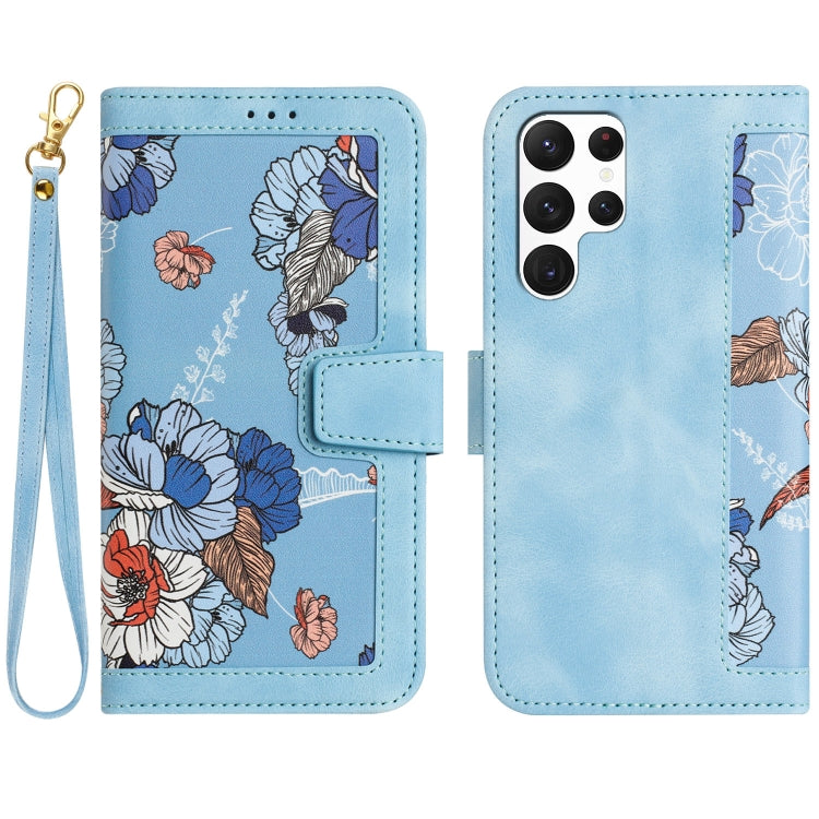 Custodia per telefono in pelle con motivo floreale e cordino, For Samsung Galaxy S23 5G, For Samsung Galaxy S20 FE, For Samsung Galaxy S22 Ultra 5G, For Samsung Galaxy S22+ 5G