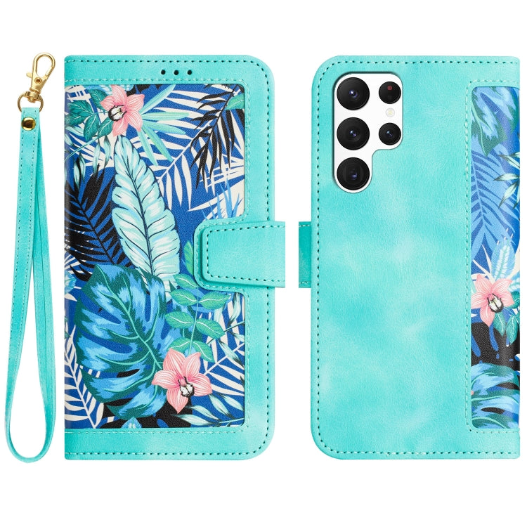 Custodia per telefono in pelle con motivo floreale e cordino, For Samsung Galaxy S23 5G, For Samsung Galaxy S20 FE, For Samsung Galaxy S22 Ultra 5G, For Samsung Galaxy S22+ 5G