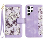 Custodia per telefono in pelle con motivo floreale e cordino, For Samsung Galaxy S23 5G, For Samsung Galaxy S20 FE, For Samsung Galaxy S22 Ultra 5G, For Samsung Galaxy S22+ 5G