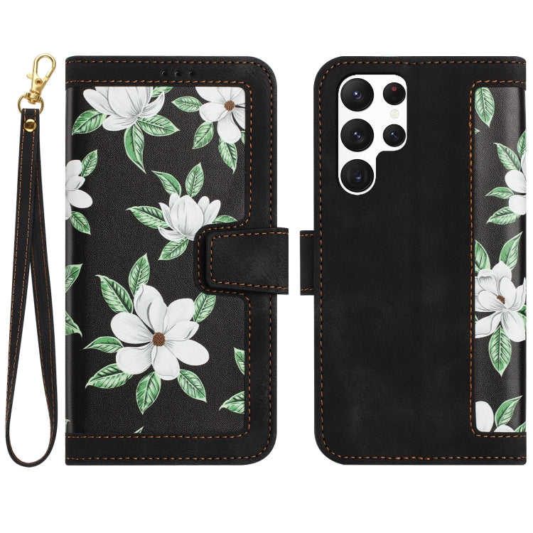 Custodia per telefono in pelle con motivo floreale e cordino, For Samsung Galaxy S23 5G, For Samsung Galaxy S20 FE, For Samsung Galaxy S22 Ultra 5G, For Samsung Galaxy S22+ 5G