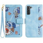 Custodia per telefono in pelle con motivo floreale e cordino, For Samsung Galaxy S23 5G, For Samsung Galaxy S20 FE, For Samsung Galaxy S22 Ultra 5G, For Samsung Galaxy S22+ 5G