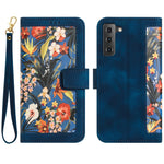 Custodia per telefono in pelle con motivo floreale e cordino, For Samsung Galaxy S23 5G, For Samsung Galaxy S20 FE, For Samsung Galaxy S22 Ultra 5G, For Samsung Galaxy S22+ 5G