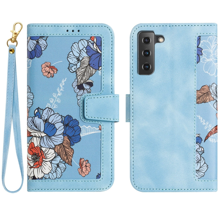 Custodia per telefono in pelle con motivo floreale e cordino, For Samsung Galaxy S22 5G, For Samsung Galaxy S21 FE 5G, For Samsung Galaxy S21 5G, For Samsung Galaxy S21+ 5G