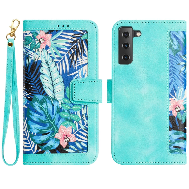 Custodia per telefono in pelle con motivo floreale e cordino, For Samsung Galaxy S22 5G, For Samsung Galaxy S21 FE 5G, For Samsung Galaxy S21 5G, For Samsung Galaxy S21+ 5G
