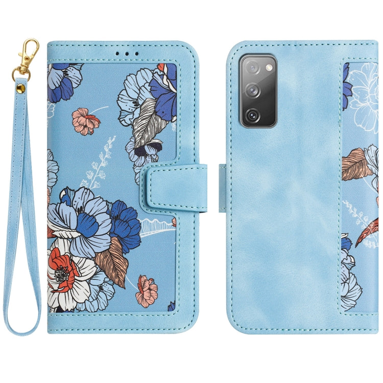 Custodia per telefono in pelle con motivo floreale e cordino, For Samsung Galaxy S23 5G, For Samsung Galaxy S20 FE, For Samsung Galaxy S22 Ultra 5G, For Samsung Galaxy S22+ 5G