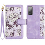 Custodia per telefono in pelle con motivo floreale e cordino, For Samsung Galaxy S23 5G, For Samsung Galaxy S20 FE, For Samsung Galaxy S22 Ultra 5G, For Samsung Galaxy S22+ 5G