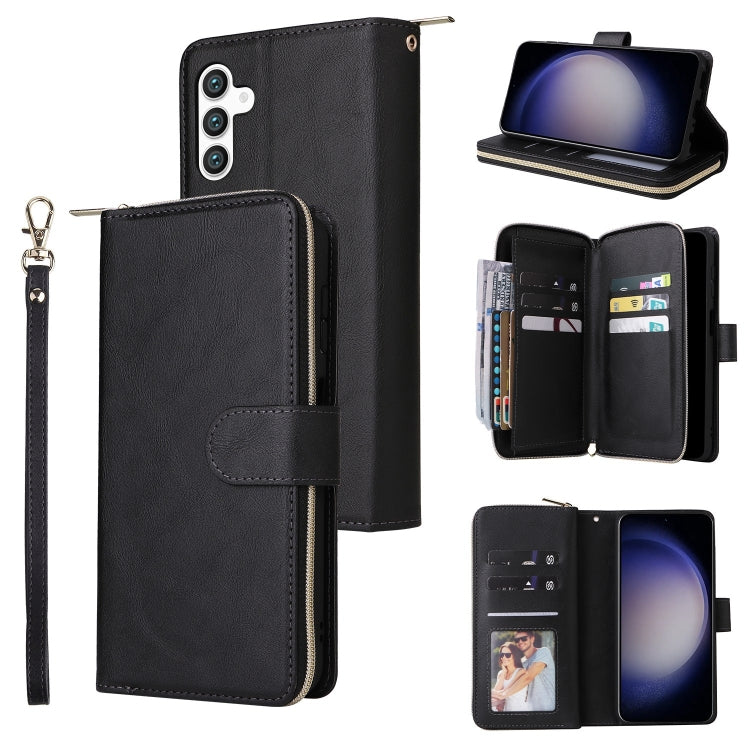 Portafoglio con cerniera e 9 scomparti per carte, custodia in pelle per telefono, For Galaxy S25 FE 5G, For Galaxy S25 Edge 5G, For Galaxy S25 5G, For Galaxy S25+ 5G