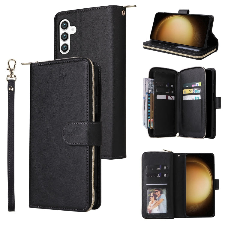 Portafoglio con cerniera e 9 scomparti per carte, custodia in pelle per telefono, For Galaxy S25 FE 5G, For Galaxy S25 Edge 5G, For Galaxy S25 5G, For Galaxy S25+ 5G