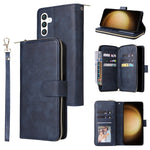 Portafoglio con cerniera e 9 scomparti per carte, custodia in pelle per telefono, For Galaxy S25 FE 5G, For Galaxy S25 Edge 5G, For Galaxy S25 5G, For Galaxy S25+ 5G