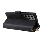 Portafoglio con cerniera e 9 scomparti per carte, custodia in pelle per telefono, For Galaxy S25 Ultra 5G
