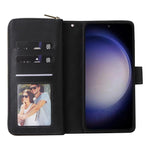 Portafoglio con cerniera e 9 scomparti per carte, custodia in pelle per telefono, For Galaxy S25 FE 5G, For Galaxy S25 Edge 5G, For Galaxy S25 5G, For Galaxy S25+ 5G