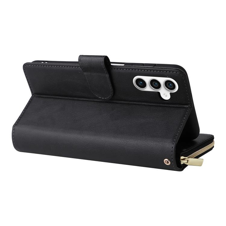 Portafoglio con cerniera e 9 scomparti per carte, custodia in pelle per telefono, For Galaxy S25 FE 5G, For Galaxy S25 Edge 5G, For Galaxy S25 5G, For Galaxy S25+ 5G