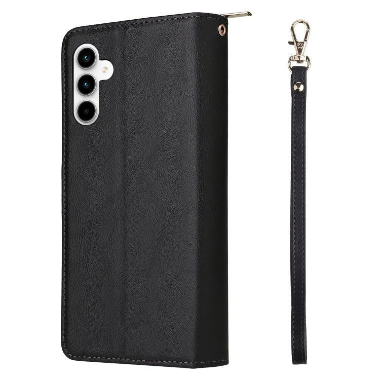 Portafoglio con cerniera e 9 scomparti per carte, custodia in pelle per telefono, For Galaxy A35 5G