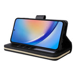 Portafoglio con cerniera e 9 scomparti per carte, custodia in pelle per telefono, For Galaxy A35 5G