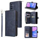 Portafoglio con cerniera e 9 scomparti per carte, custodia in pelle per telefono, For Galaxy A06 4G / 5G, For Galaxy A56 5G, For Galaxy A26 5G, For Galaxy A16 5G