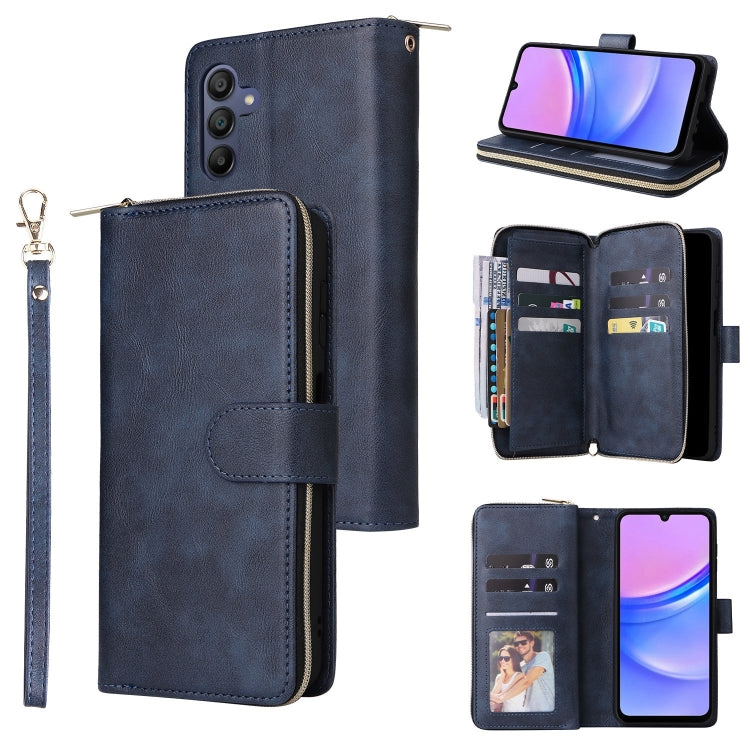 Portafoglio con cerniera e 9 scomparti per carte, custodia in pelle per telefono, For Galaxy A06 4G / 5G, For Galaxy A56 5G, For Galaxy A26 5G, For Galaxy A16 5G