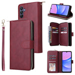 Portafoglio con cerniera e 9 scomparti per carte, custodia in pelle per telefono, For Galaxy A06 4G / 5G, For Galaxy A56 5G, For Galaxy A26 5G, For Galaxy A16 5G