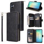 Portafoglio con cerniera e 9 scomparti per carte, custodia in pelle per telefono, For Galaxy A06 4G / 5G, For Galaxy A56 5G, For Galaxy A26 5G, For Galaxy A16 5G