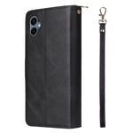 Portafoglio con cerniera e 9 scomparti per carte, custodia in pelle per telefono, For Galaxy A06 4G / 5G, For Galaxy A56 5G, For Galaxy A26 5G, For Galaxy A16 5G