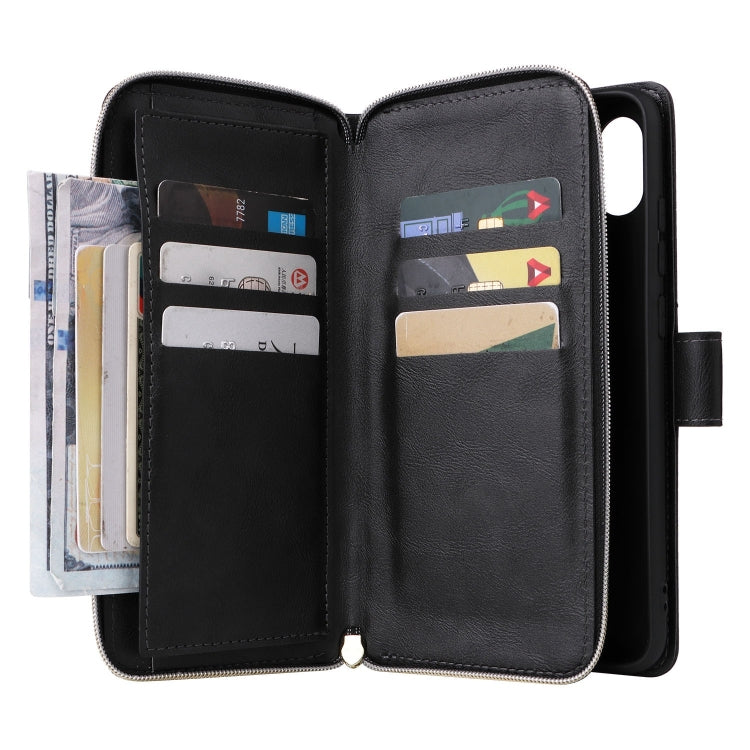 Portafoglio con cerniera e 9 scomparti per carte, custodia in pelle per telefono, For Galaxy A06 4G / 5G, For Galaxy A56 5G, For Galaxy A26 5G, For Galaxy A16 5G
