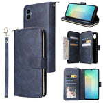 Portafoglio con cerniera e 9 scomparti per carte, custodia in pelle per telefono, For Galaxy A06 4G / 5G, For Galaxy A56 5G, For Galaxy A26 5G, For Galaxy A16 5G
