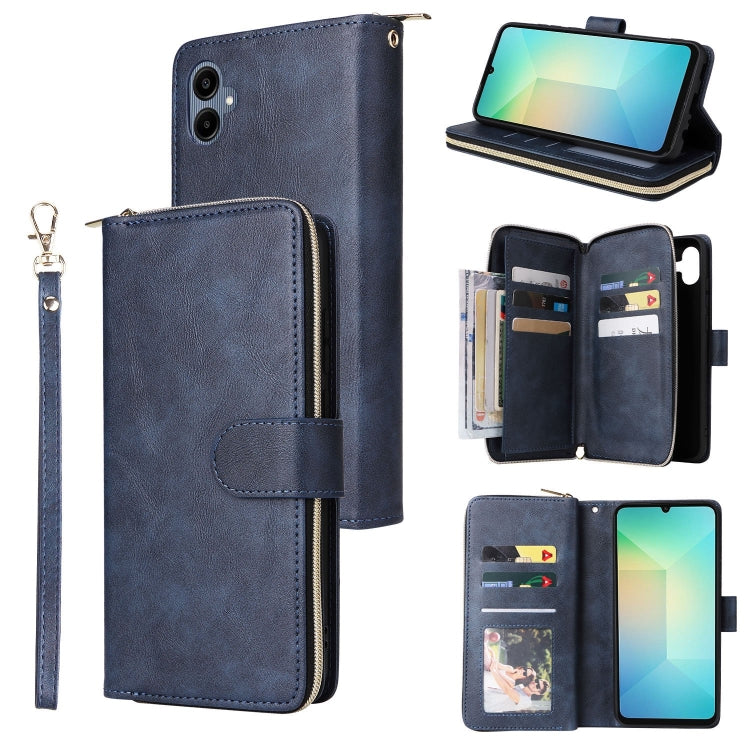 Portafoglio con cerniera e 9 scomparti per carte, custodia in pelle per telefono, For Galaxy A06 4G / 5G, For Galaxy A56 5G, For Galaxy A26 5G, For Galaxy A16 5G