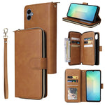 Portafoglio con cerniera e 9 scomparti per carte, custodia in pelle per telefono, For Galaxy A06 4G / 5G, For Galaxy A56 5G, For Galaxy A26 5G, For Galaxy A16 5G