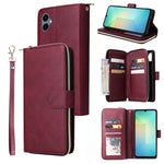 Portafoglio con cerniera e 9 scomparti per carte, custodia in pelle per telefono, For Galaxy A06 4G / 5G, For Galaxy A56 5G, For Galaxy A26 5G, For Galaxy A16 5G
