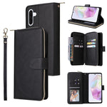 Portafoglio con cerniera e 9 scomparti per carte, custodia in pelle per telefono, For Galaxy A06 4G / 5G, For Galaxy A56 5G, For Galaxy A26 5G, For Galaxy A16 5G
