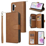 Portafoglio con cerniera e 9 scomparti per carte, custodia in pelle per telefono, For Galaxy A06 4G / 5G, For Galaxy A56 5G, For Galaxy A26 5G, For Galaxy A16 5G