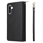 Portafoglio con cerniera e 9 scomparti per carte, custodia in pelle per telefono, For Galaxy A57 5G, For Galaxy A37 5G, For Galaxy A27 5G, For Galaxy A17 5G