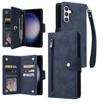 Custodia per telefono in pelle a tre pieghe con fibbia a rivetto e 9 carte, For Samsung Galaxy S25 Edge 5G, For Samsung Galaxy S25 5G, For Samsung Galaxy S25+ 5G, For Samsung Galaxy S25 Ultra 5G