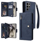 Custodia per telefono in pelle a tre pieghe con fibbia a rivetto e 9 carte, For Samsung Galaxy S25 Edge 5G, For Samsung Galaxy S25 5G, For Samsung Galaxy S25+ 5G, For Samsung Galaxy S25 Ultra 5G