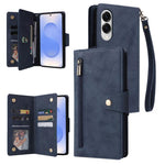 Custodia per telefono in pelle a tre pieghe con fibbia a rivetto e 9 carte, For Samsung Galaxy S25 Edge 5G, For Samsung Galaxy S25 5G, For Samsung Galaxy S25+ 5G, For Samsung Galaxy S25 Ultra 5G