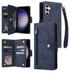 Custodia per telefono in pelle a tre pieghe con fibbia a rivetto e 9 carte, For Samsung Galaxy S26+ 5G, For Samsung Galaxy S26 Ultra 5G, For Samsung Galaxy S26 5G, For Samsung Galaxy S25 FE 5G