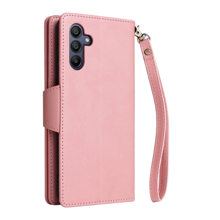 Custodia per telefono in pelle a tre pieghe con fibbia a rivetto e 9 carte, For Galaxy A16 5G, For Galaxy A06 4G