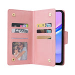 Custodia per telefono in pelle a tre pieghe con fibbia a rivetto e 9 carte, For Galaxy A16 5G, For Galaxy A06 4G