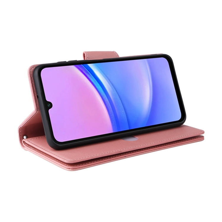 Custodia per telefono in pelle a tre pieghe con fibbia a rivetto e 9 carte, For Galaxy A16 5G, For Galaxy A06 4G