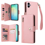 Custodia per telefono in pelle a tre pieghe con fibbia a rivetto e 9 carte, For Galaxy A16 5G, For Galaxy A06 4G