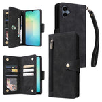 Custodia per telefono in pelle a tre pieghe con fibbia a rivetto e 9 carte, For Galaxy A16 5G, For Galaxy A06 4G