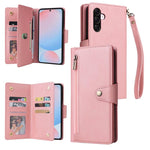 Custodia per telefono in pelle a tre pieghe con fibbia a rivetto e 9 carte, For Galaxy A27 5G, For Galaxy A56 5G, For Galaxy A26 5G, For Galaxy A36 5G