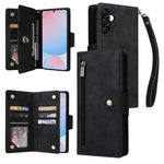Custodia per telefono in pelle a tre pieghe con fibbia a rivetto e 9 carte, For Galaxy A27 5G, For Galaxy A56 5G, For Galaxy A26 5G, For Galaxy A36 5G