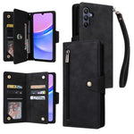 Custodia per telefono in pelle a tre pieghe con fibbia a rivetto e 9 carte, For Galaxy A08 / A07 4G / 5G, For Galaxy A18 / A17 4G / 5G, For Galaxy A57 5G, For Galaxy A37 5G