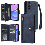 Custodia per telefono in pelle a tre pieghe con fibbia a rivetto e 9 carte, For Galaxy A08 / A07 4G / 5G, For Galaxy A18 / A17 4G / 5G, For Galaxy A57 5G, For Galaxy A37 5G