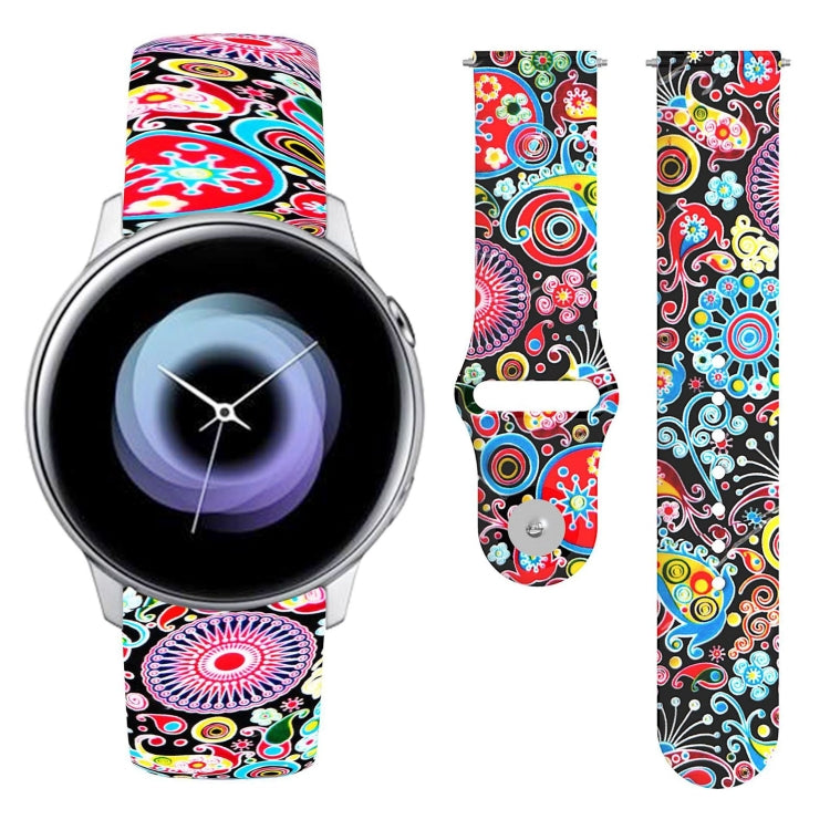 Cinturino in silicone stampato con fibbia rovesciata da 20 mm, For Samsung Galaxy Active2