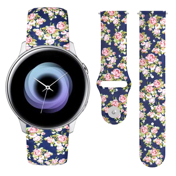 Cinturino in silicone stampato con fibbia rovesciata da 20 mm, For Samsung Galaxy Active2