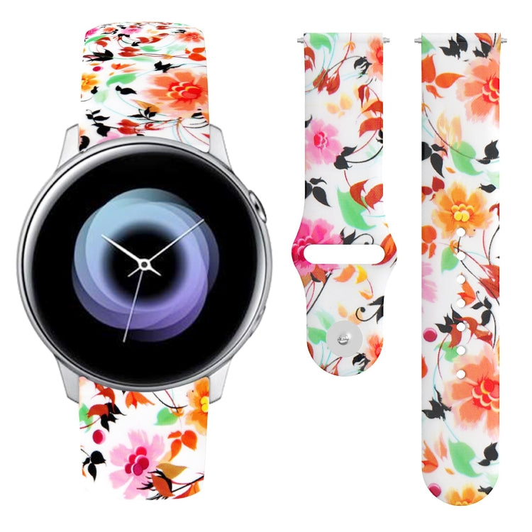 Cinturino in silicone stampato con fibbia rovesciata da 20 mm, For Samsung Galaxy Active2