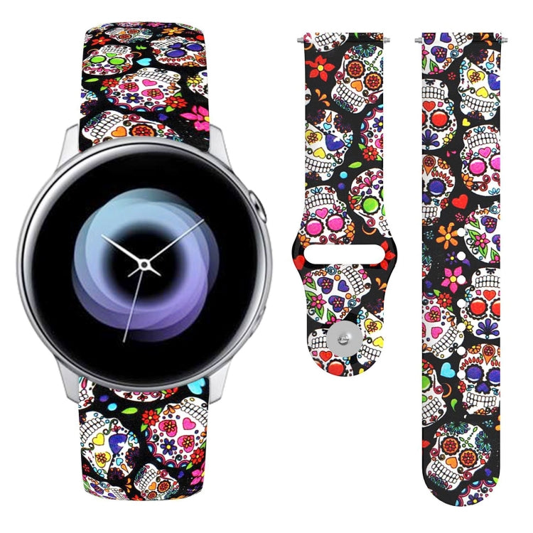 Cinturino in silicone stampato con fibbia rovesciata da 20 mm, For Samsung Galaxy Active2